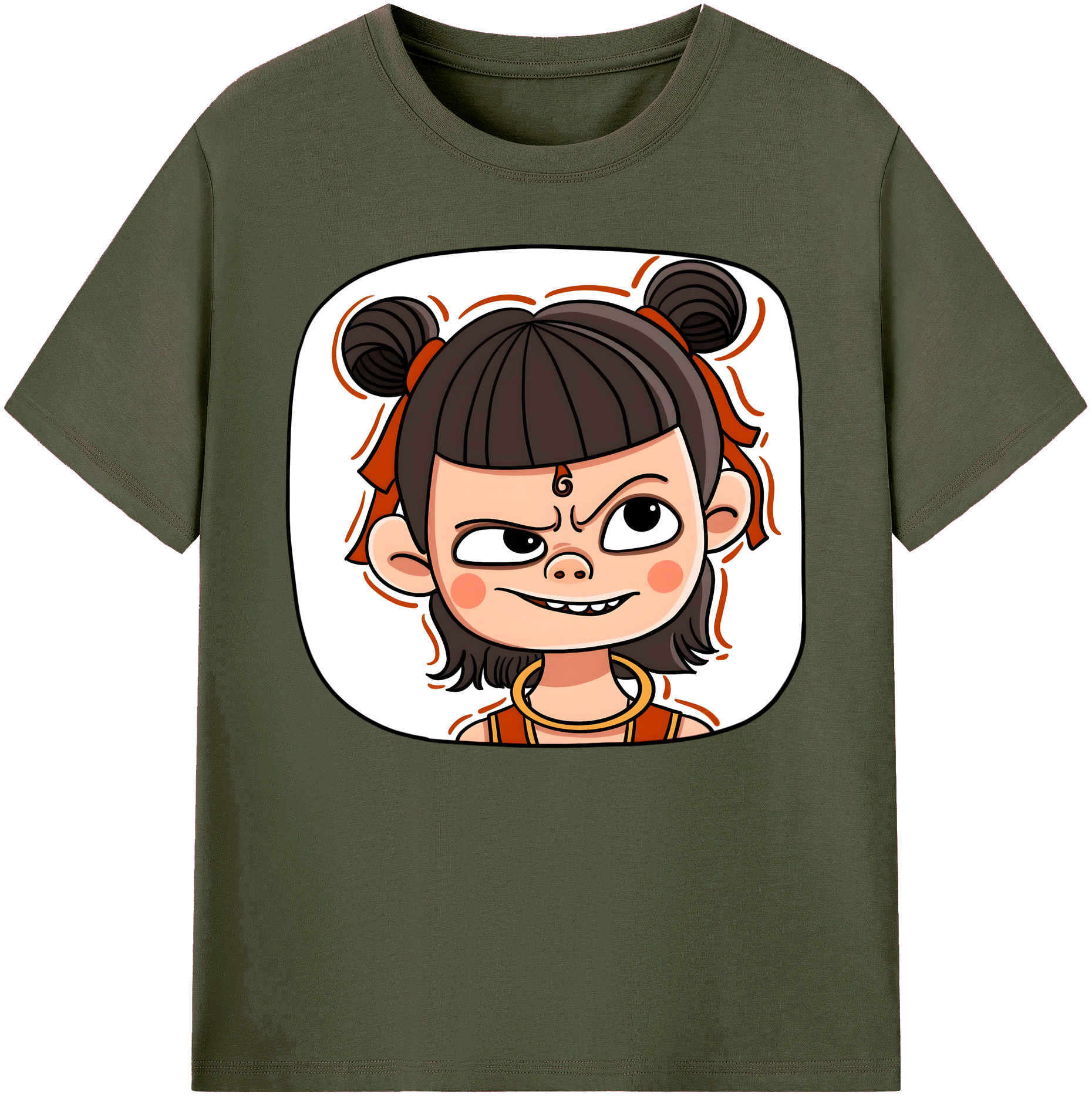 （画像用） Ne Zha 2 ナタ 魔童の大暴れ 綿100％ メンズ半袖Tシャツ｜肌触りやわらか＆通気性